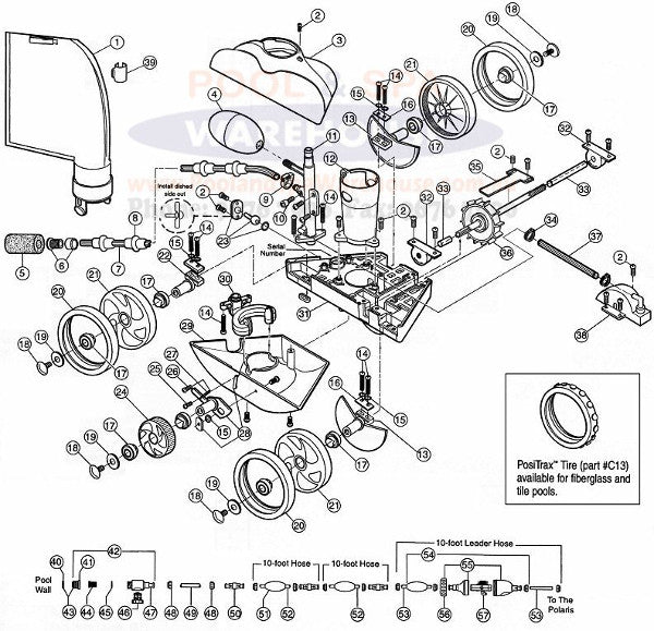 Polaris Bottom, White with bracket (280) Polaris Bottom, White with bracket (280)